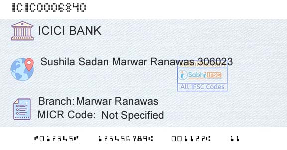 Icici Bank Limited Marwar RanawasBranch 