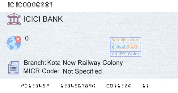 Icici Bank Limited Kota New Railway ColonyBranch 