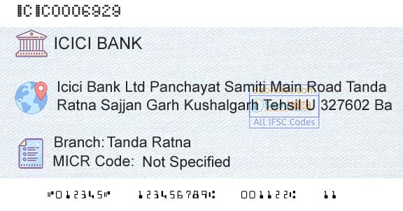 Icici Bank Limited Tanda RatnaBranch 