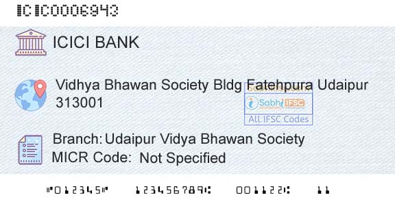 Icici Bank Limited Udaipur Vidya Bhawan SocietyBranch 