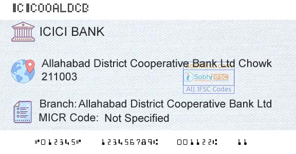 Icici Bank Limited Allahabad District Cooperative Bank Ltd Branch 