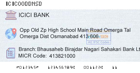 Icici Bank Limited Bhausaheb Birajdar Nagari Sahakari Bank LtdBranch 