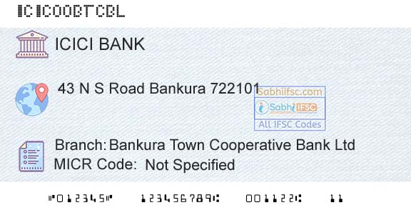 Icici Bank Limited Bankura Town Cooperative Bank LtdBranch 