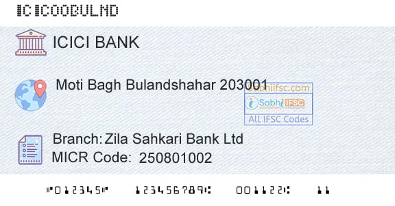 Icici Bank Limited Zila Sahkari Bank LtdBranch 