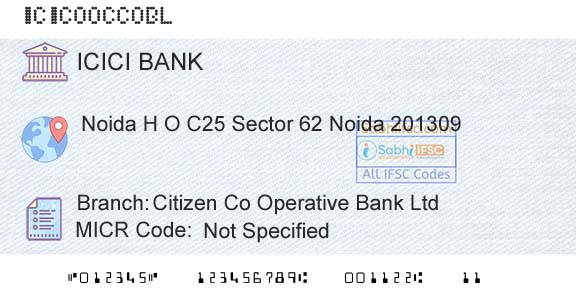 Icici Bank Limited Citizen Co Operative Bank LtdBranch 