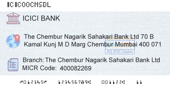 Icici Bank Limited The Chembur Nagarik Sahakari Bank LtdBranch 
