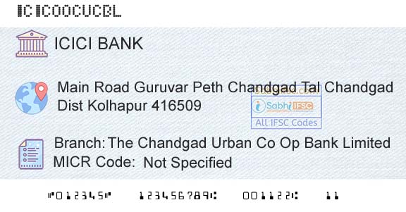 Icici Bank Limited The Chandgad Urban Co Op Bank LimitedBranch 