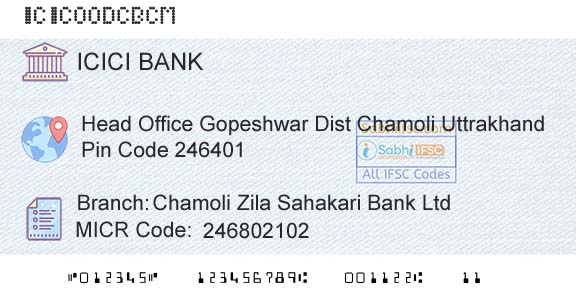 Icici Bank Limited Chamoli Zila Sahakari Bank LtdBranch 