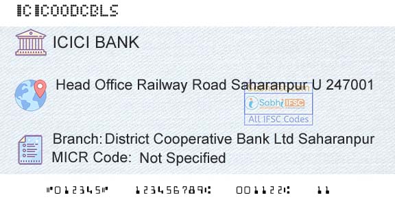 Icici Bank Limited District Cooperative Bank Ltd SaharanpurBranch 