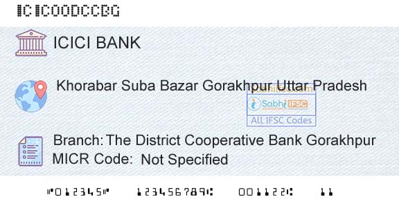 Icici Bank Limited The District Cooperative Bank GorakhpurBranch 
