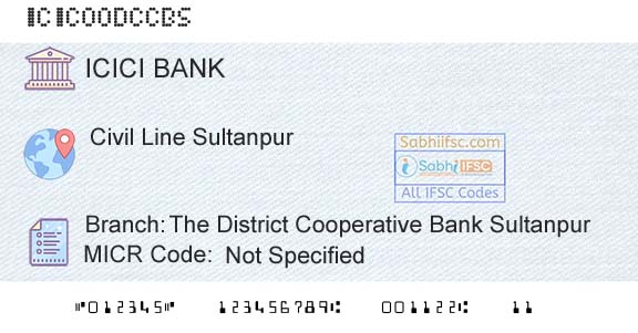 Icici Bank Limited The District Cooperative Bank SultanpurBranch 