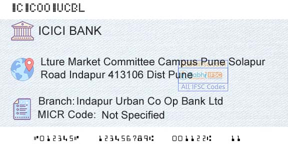 Icici Bank Limited Indapur Urban Co Op Bank LtdBranch 