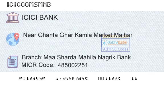Icici Bank Limited Maa Sharda Mahila Nagrik BankBranch 