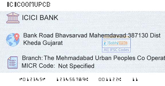 Icici Bank Limited The Mehmadabad Urban Peoples Co Operative Bank LtdBranch 