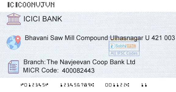 Icici Bank Limited The Navjeevan Coop Bank LtdBranch 