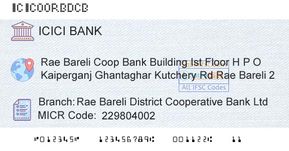 Icici Bank Limited Rae Bareli District Cooperative Bank LtdBranch 