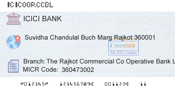 Icici Bank Limited The Rajkot Commercial Co Operative Bank LtdBranch 