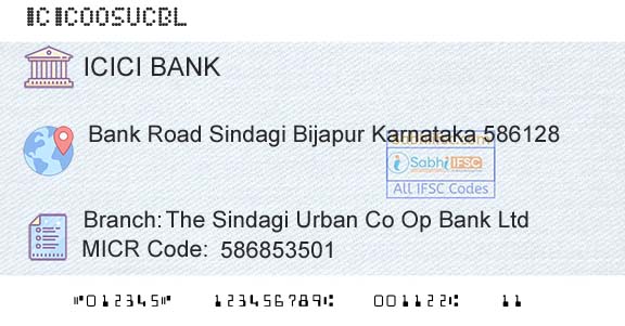 Icici Bank Limited The Sindagi Urban Co Op Bank LtdBranch 