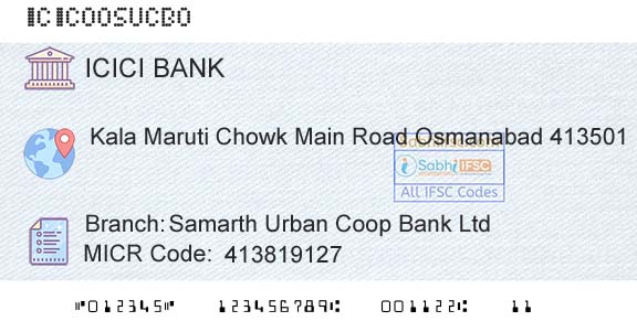 Icici Bank Limited Samarth Urban Coop Bank LtdBranch 