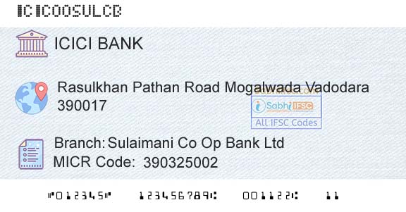 Icici Bank Limited Sulaimani Co Op Bank LtdBranch 