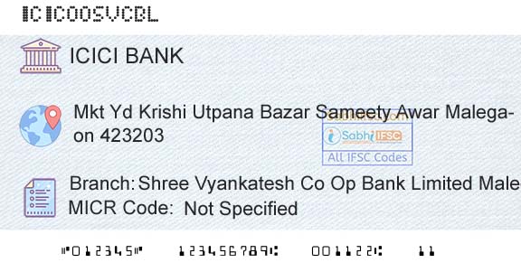 Icici Bank Limited Shree Vyankatesh Co Op Bank Limited MalegaonBranch 