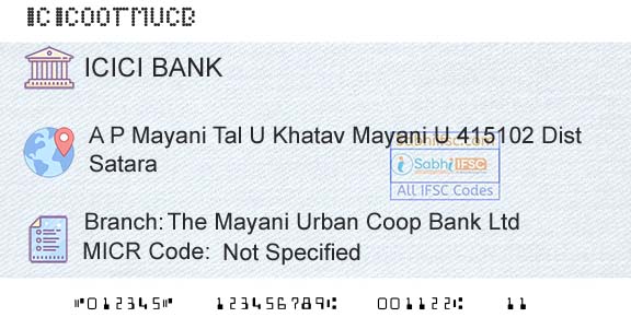 Icici Bank Limited The Mayani Urban Coop Bank LtdBranch 