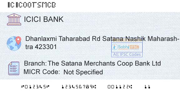 Icici Bank Limited The Satana Merchants Coop Bank LtdBranch 