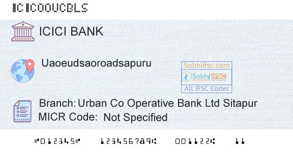 Icici Bank Limited Urban Co Operative Bank Ltd SitapurBranch 