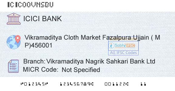 Icici Bank Limited Vikramaditya Nagrik Sahkari Bank Ltd Branch 