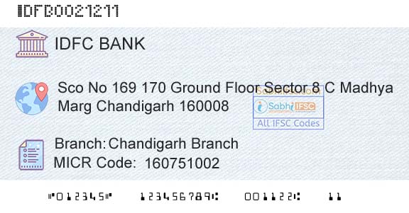 Idfc First Bank Ltd Chandigarh BranchBranch 