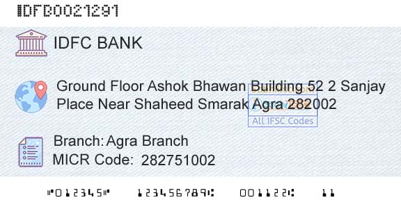 Idfc First Bank Ltd Agra BranchBranch 