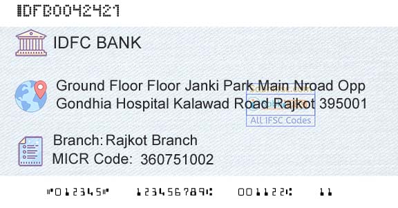 Idfc First Bank Ltd Rajkot BranchBranch 