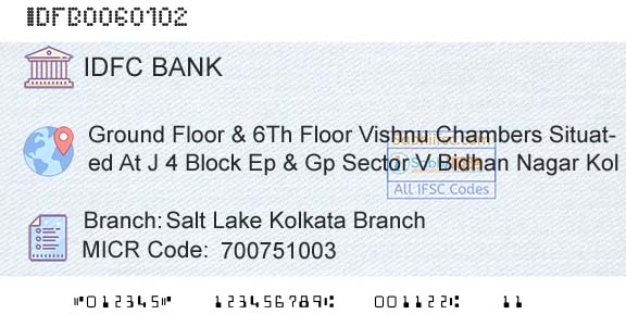 Idfc First Bank Ltd Salt Lake Kolkata BranchBranch 