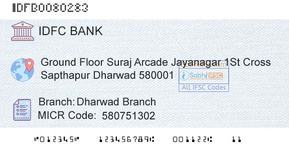 Idfc First Bank Ltd Dharwad BranchBranch 