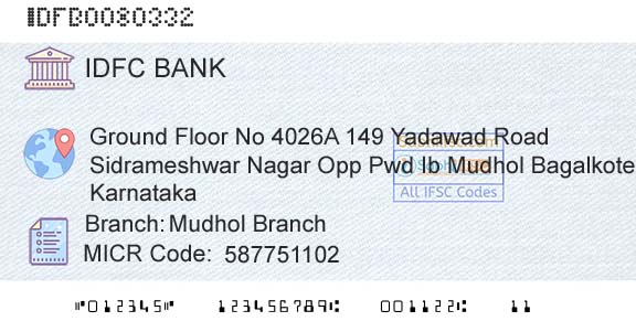 Idfc First Bank Ltd Mudhol BranchBranch 
