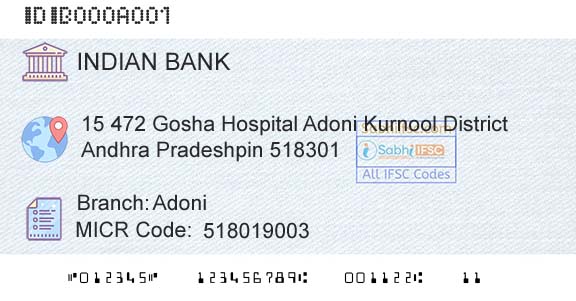 Indian Bank AdoniBranch 