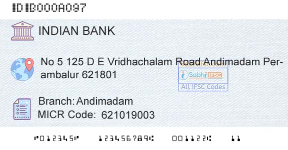 Indian Bank AndimadamBranch 