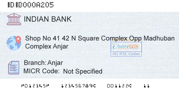 Indian Bank AnjarBranch 