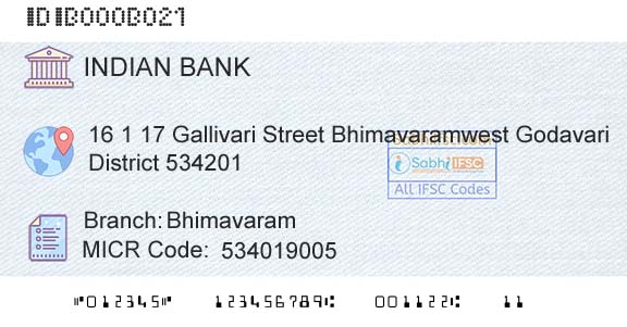 Indian Bank BhimavaramBranch 