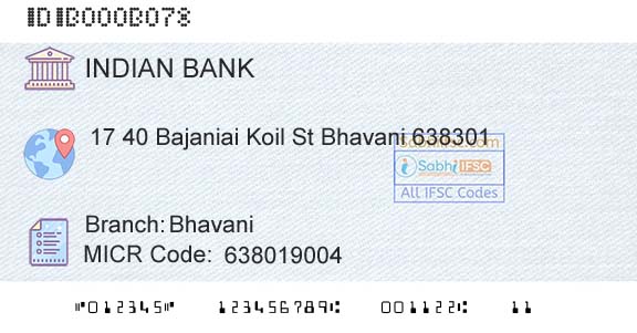Indian Bank BhavaniBranch 