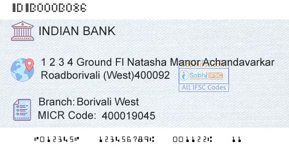Indian Bank Borivali West Branch 