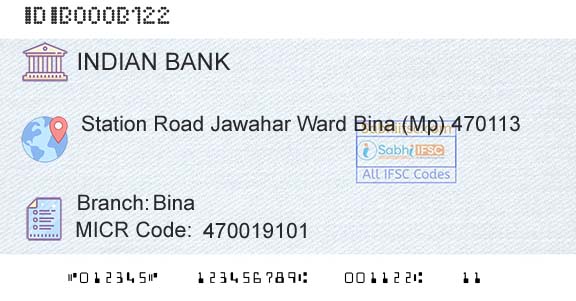 Indian Bank BinaBranch 