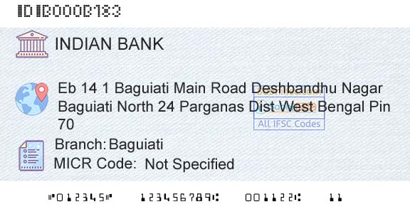 Indian Bank BaguiatiBranch 
