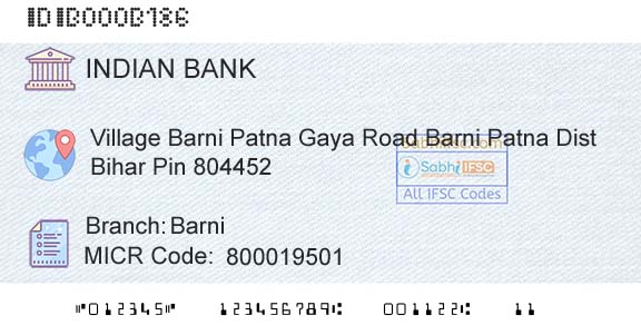 Indian Bank BarniBranch 