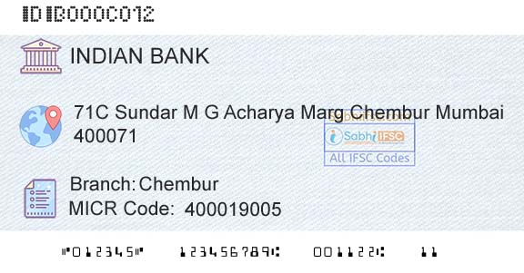 Indian Bank ChemburBranch 