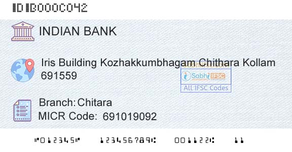 Indian Bank ChitaraBranch 