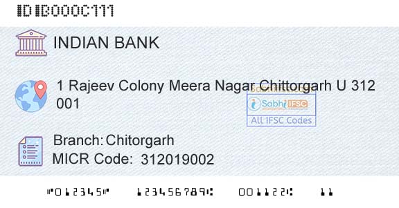 Indian Bank ChitorgarhBranch 