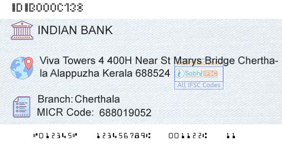 Indian Bank CherthalaBranch 