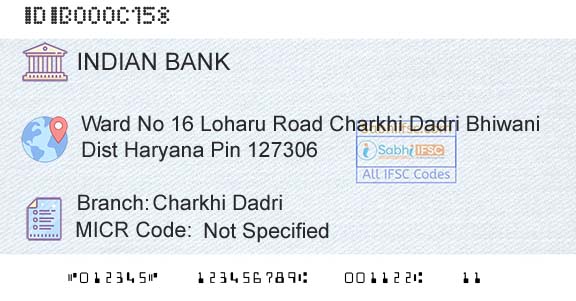Indian Bank Charkhi DadriBranch 