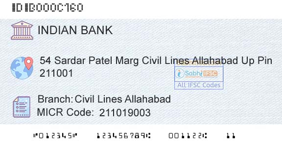 Indian Bank Civil Lines AllahabadBranch 